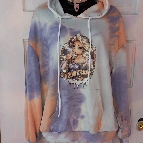 rage jackets Tops - Frozen Disney princess cremesicle colored light weight tiedye hoodie